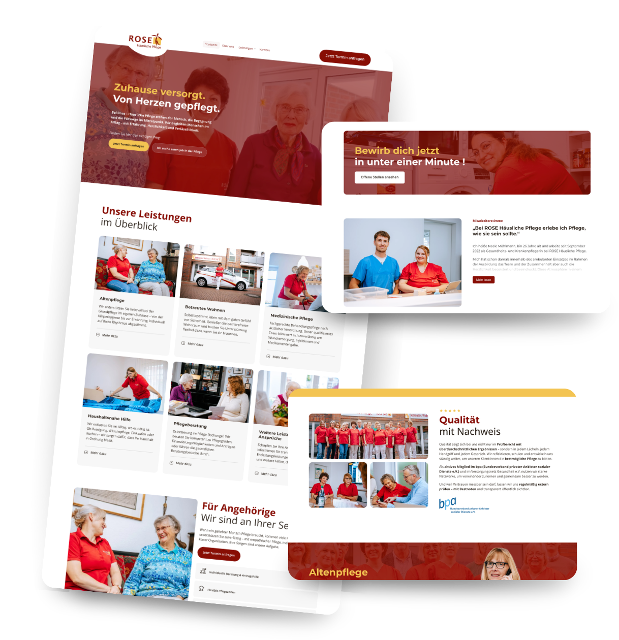 ROSE Häusliche Pflege – Website